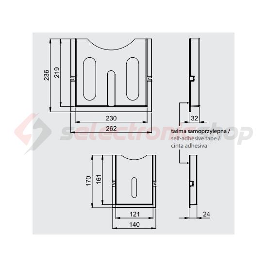 Rajztartó A4 műanyag szürke öntapadós DCE KD A4 Z.U.P. Emiter - 9192624