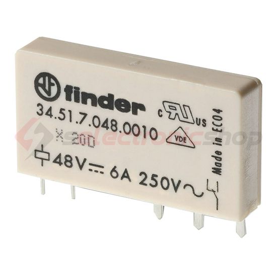 Relé keskeny NYÁK/dugasz 6A 1-v 24VDC monostabil IP20 34.51.7.024.0010 FINDER - 345170240010
