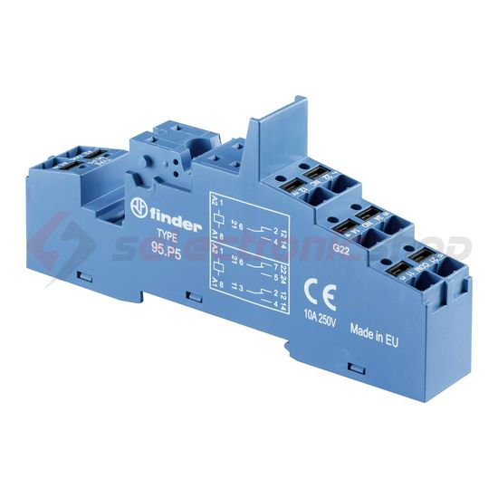 Reléfoglalat 40.51/52/61-hez dugaszolós DIN (kalap)sín 35mm 95.P5 FINDER - 95P5