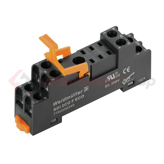Reléfoglalat DRI-hez csavaros DIN (kalap)sín 35mm 8-tűs SDI 2CO F ECO Weidmüller - 7760056349