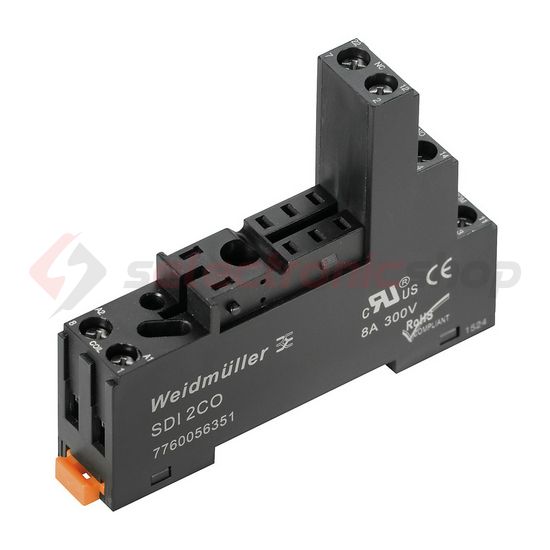 Reléfoglalat DRI-hez csavaros DIN (kalap)sín 35mm 8-tűs SDI 2CO Weidmüller - 7760056351