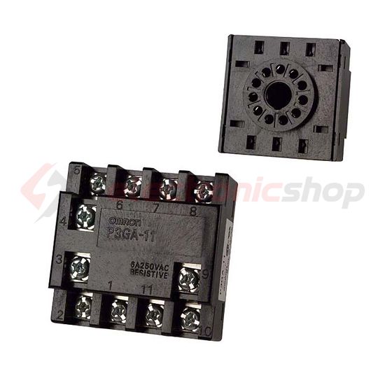 Reléfoglalat H3-/H5-/H7CX/E5CN/E5ZN-hez csavaros közvetlen 11-tűs P3GA-11 OMRON - 120939