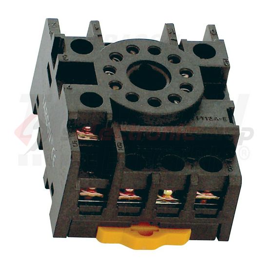 Reléfoglalat RM/RT11-hez csavaros DIN (kalap)sín 35mm 11-tűs TRACON - PF11-3A