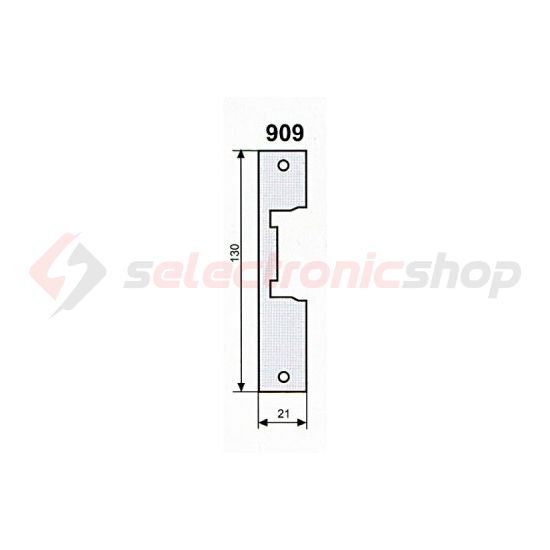 Rövid előlap 1400-as szériájú elektromos zárfogadóhoz  NADAL BADAL - 909X