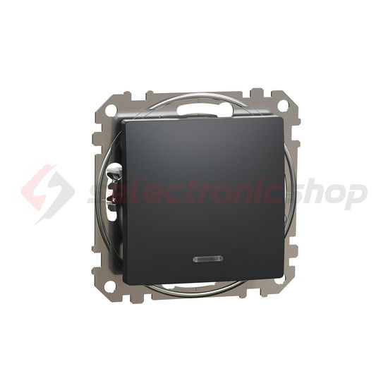 SednaÚj 101 1P kapcsoló +jelzőfény betét adapterrel antracit süllyesztett rugós IP20 Schneider - SDD114101L