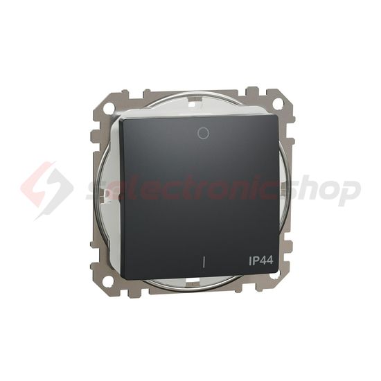 SednaÚj 102 2P kapcsoló betét adapterrel antracit süllyesztett rugós IP44 Schneider - SDD214102