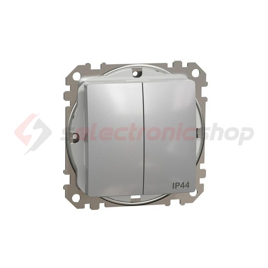 SednaÚj 105 2x1P csillárkapcsoló betét adapterrel alumínium süllyesztett rugós IP44 Schneider - SDD213105