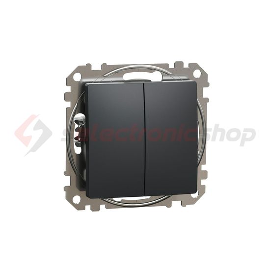 SednaÚj 105 2x1P csillárkapcsoló betét adapterrel antracit süllyesztett rugós IP20 Schneider - SDD114105