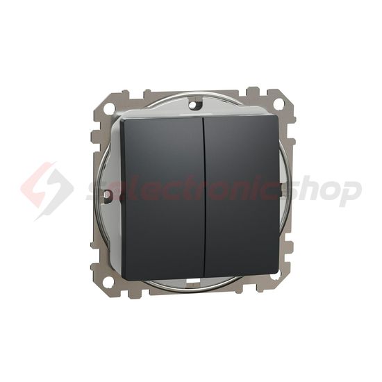 SednaÚj 105 2x1P csillárkapcsoló betét adapterrel antracit süllyesztett rugós IP44 Schneider - SDD214105