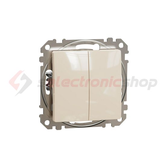 SednaÚj 105 2x1P csillárkapcsoló betét adapterrel bézs süllyesztett rugós IP20 Schneider - SDD112105