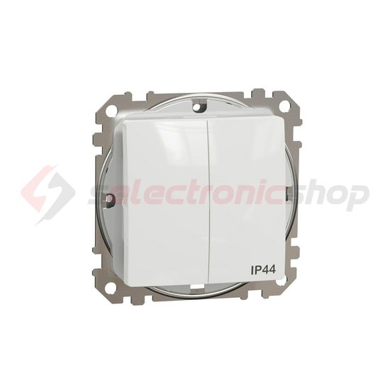 SednaÚj 105 2x1P csillárkapcsoló betét adapterrel fehér süllyesztett rugós IP44 Schneider - SDD211105