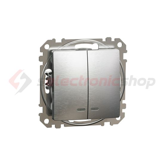 SednaÚj 105 2x1P csillárkapcsoló +jelzőfény betét adapterrel süllyesztett rugós IP20 Schneider - SDD170105L