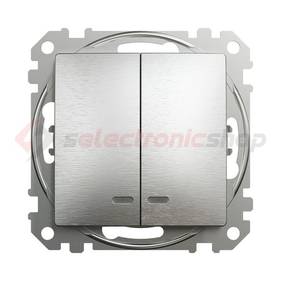 SednaÚj 105 2x1P csillárkapcsoló +jelzőfény betét adapterrel süllyesztett rugós IP20 Schneider - SDD170105L