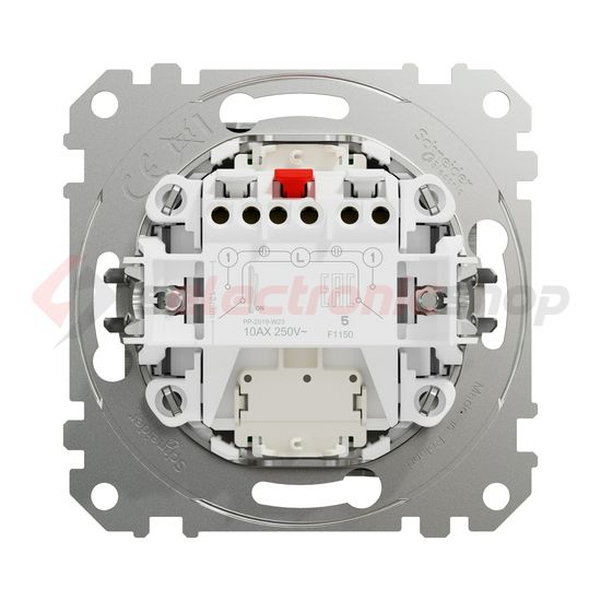 SednaÚj 105 2x1P csillárkapcsoló +jelzőfény betét adapterrel süllyesztett rugós IP20 Schneider - SDD170105L