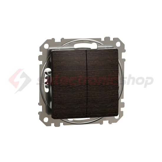 SednaÚj 105 2x1P csillárkapcsoló wenge betét adapterrel süllyesztett rugós IP20 Schneider - SDD181105