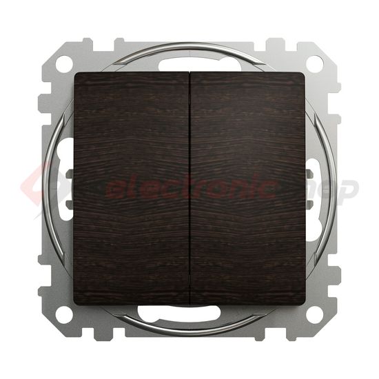 SednaÚj 105 2x1P csillárkapcsoló wenge betét adapterrel süllyesztett rugós IP20 Schneider - SDD181105