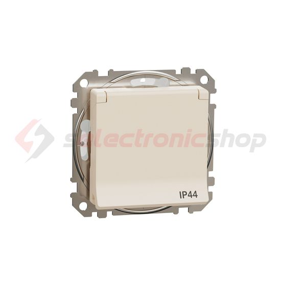 SednaÚj 162 dugalj földelt csapófedéllel gyerekzárral bézs IP44 süllyesztett Schneider - SDD212024