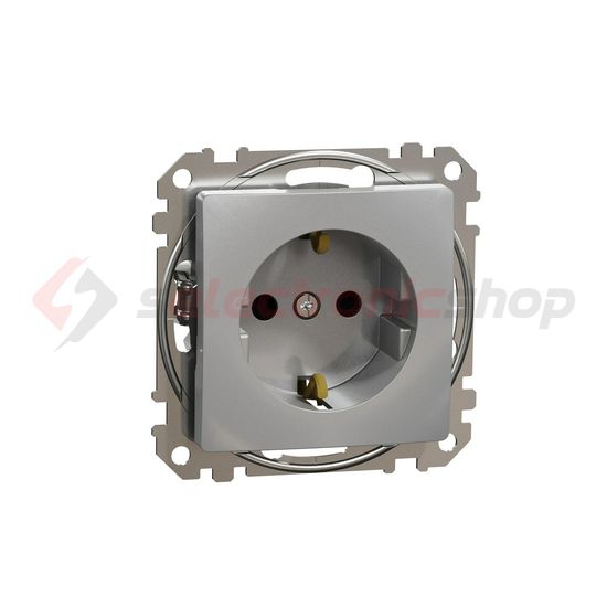 SednaÚj 162 dugalj földelt gyerekzárral alumínium IP20 süllyesztett csavaros Schneider - SDD113021