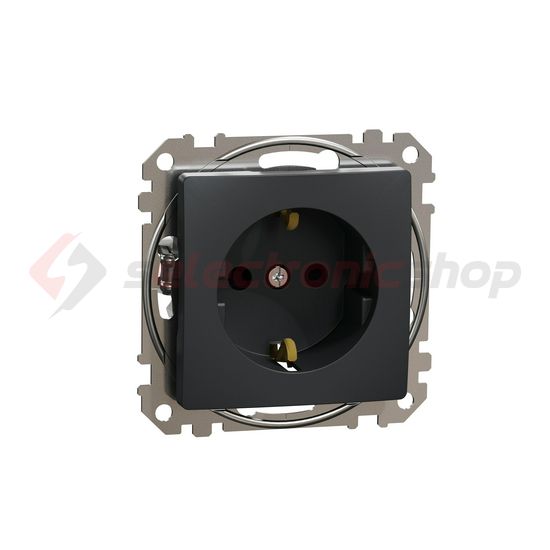 SednaÚj 162 dugalj földelt gyerekzárral antracit IP20 süllyesztett csavaros Schneider - SDD114021