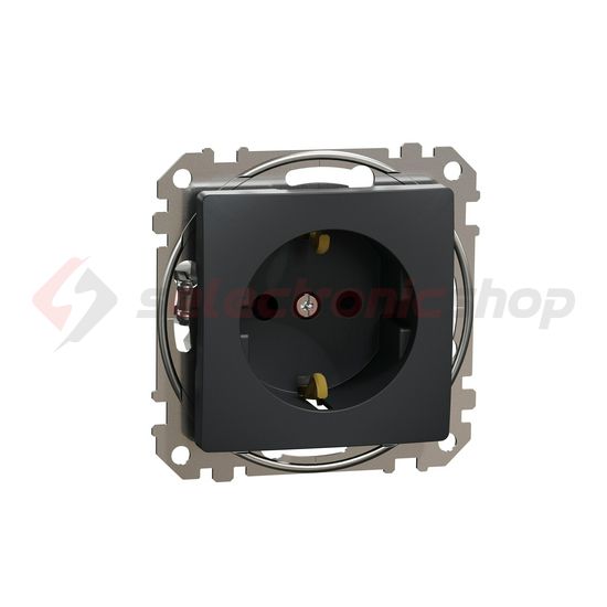 SednaÚj 162 dugalj földelt gyerekzárral antracit IP20 süllyesztett szorítókapcsos Schneider - SDD114022