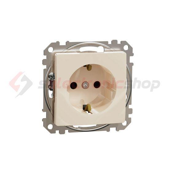 SednaÚj 162 dugalj földelt gyerekzárral bézs IP20 süllyesztett szorítókapcsos Schneider - SDD112022