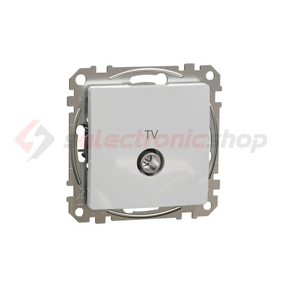 SednaÚj antenna aljzat betét közp. fedéllel TV koax átmenő 7dB műanyag alumínium Schneider - SDD113474