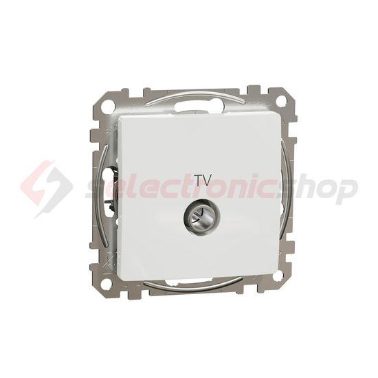 SednaÚj antenna aljzat betét közp. fedéllel TV koax átmenő 7dB műanyag fehér Schneider - SDD111474