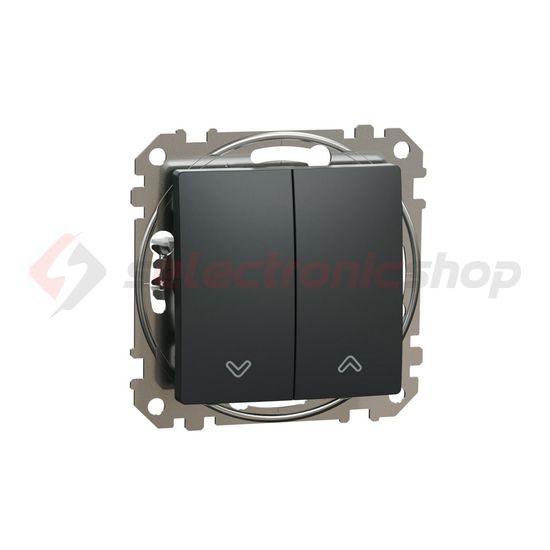 SednaÚj redőnynyomó 4P betét közp. fedéllel NR105 1P nyomó billentyűs antracit műanyag Schneider - SDD114114