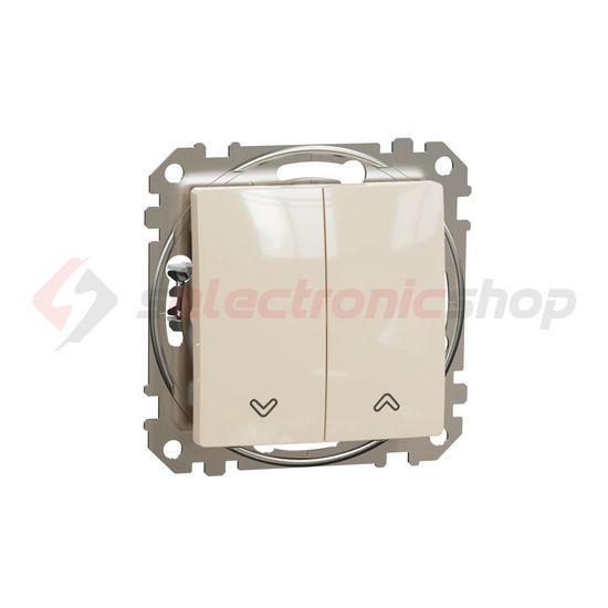 SednaÚj redőnynyomó 4P betét közp. fedéllel NR105 1P nyomó billentyűs bézs műanyag Schneider - SDD112114