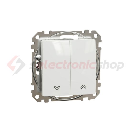 SednaÚj redőnynyomó 4P betét közp. fedéllel NR105 1P nyomó billentyűs fehér műanyag Schneider - SDD111114