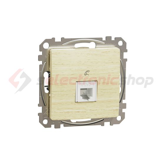 SednaÚj telefon csatlakozó betét közp. fedéllel RJ11 nyír műanyag fa címketartó nélkül Schneider - SDD180491