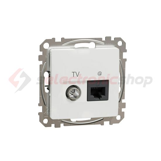 SednaÚj TV 1xKoax 1xRJ45 kezeletlen fényes fehér csavaros Cat6 Schneider - SDD111469T
