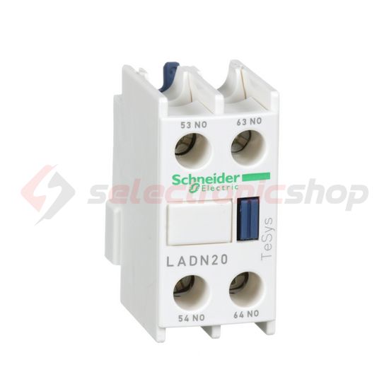 Segédérintkező blokk D-hez előlapra rádugható 2-z 10A/AC15/230V csavaros TeSys LAD-N Schneider - LADN20