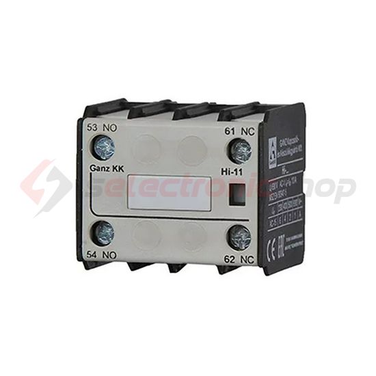 Segédérintkező blokk DIL-K4...11-hez 2v 1z 1ny 6A/AC15/230V rádugható csavaros HI-11 Ganz KK - 202-4525-006