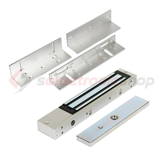 Síkmágnes Z-L konzol-szettel 12/24VDC 2300N-hatóerő szögletes falonkívüli alumínium OVERGATE - KIT-ZOA-230