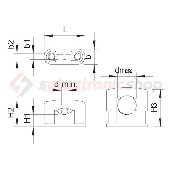 SOM műanyag bilincs 1-kábel/cső teli műanyag 3081 LGR OBO-BETTERMANN - 2124254