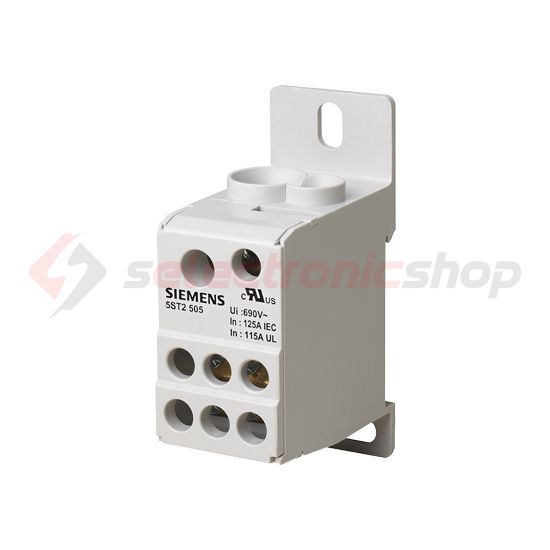 Sorkapoc elosztóblokk 1P 10...35mm2/6...16+6x2,5...16mm2 DIN-sínre 125A 5ST SIEMENS - 5ST2505