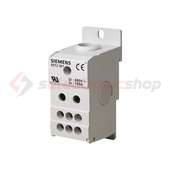 Sorkapoc elosztóblokk 1P 10…70mm2/6x2,5...16mm2 DIN-sínre 160A 5ST SIEMENS - 5ST2507