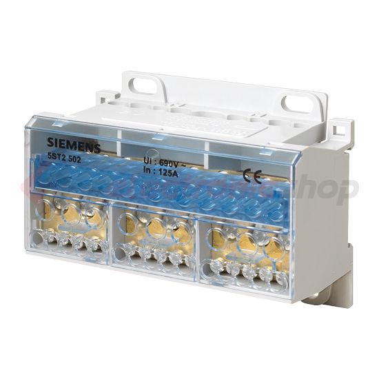 Sorkapoc elosztóblokk 4P 25..35mm2/4x16+7x10mm2 DIN-sínre 125A 5ST SIEMENS - 5ST2502