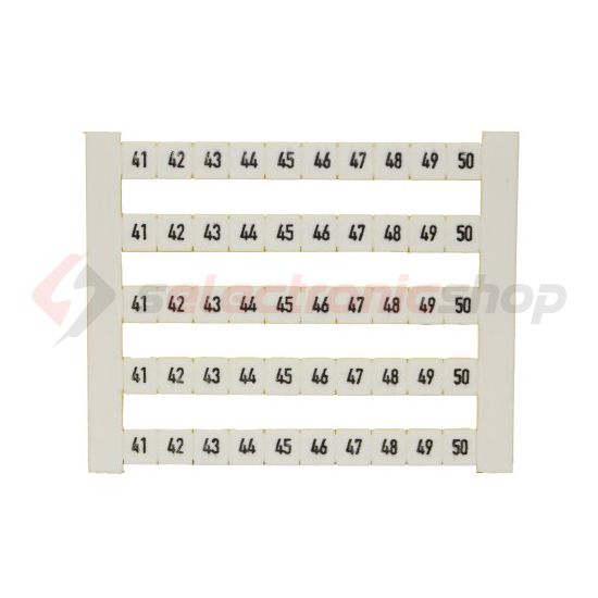 Sorkapocsjelölő lap 41-50 vízszintes fehér 5mm-modultáv DEK 5 FWZ 41-50 Weidmüller - 0523060041
