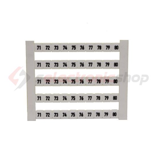 Sorkapocsjelölő lap 71-80 vízszintes fehér 5mm-modultáv DEK 5 FWZ 71-80 Weidmüller - 0523060071