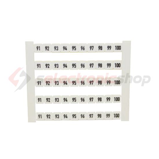 Sorkapocsjelölő lap 91-100 vízszintes fehér 5mm-modultáv DEK 5 FWZ 91-100 Weidmüller - 0523060091