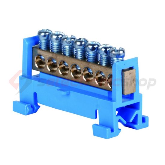 Sorkapocssín 63A kék 1P csavaros 12csatl./16mm2 kalapsínre N12 Pollmann - 2020202