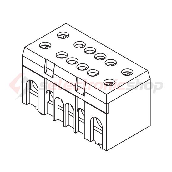 Sorkapocssín 63A kék érintésvédett 1P csavaros 8csatl./16mm2 4csatl./25mm2 N8+4 Pollmann - 2020239