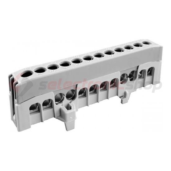 Sorkapocssín 63A szürke érintésvédett 1P csavaros 12csatl./16mm2 kalapsínre A12-F2 Pollmann - 2020271