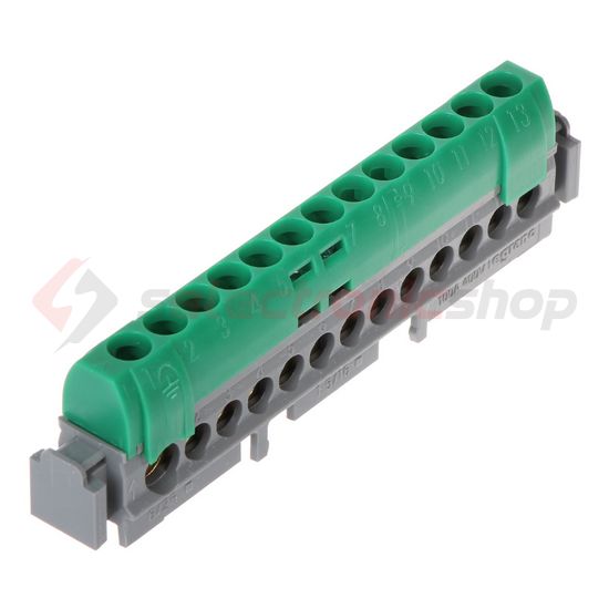 Sorkapocssín PE szigetelt 1x6-25+12x1,5-16mm2 zöld 100A réz kezeletlen Lexic LEGRAND - 004834