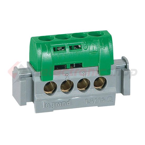 Sorkapocssín PE szigetelt 4x1,5-16mm2 zöld 80A réz kezeletlen Lexic LEGRAND - 004830