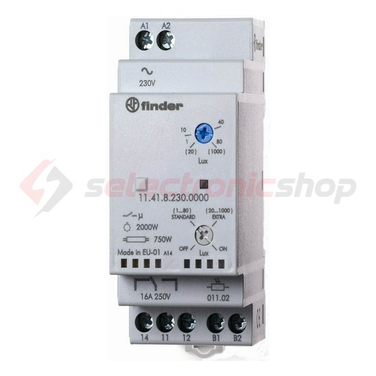 Sorolható alkonykapcsoló érzékelővel 230V 50-60Hz 1-1000lx 2000W/izzó 2M 11.41.8.230.0000 FINDER - 114182300000