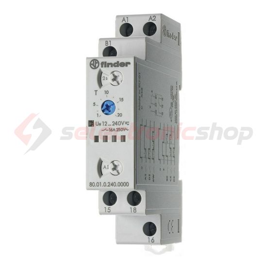 Sorolható időrelé 1-v 12-240V50Hz 16A 12-240VDC 80.01.0.240.0000 FINDER - 800102400000