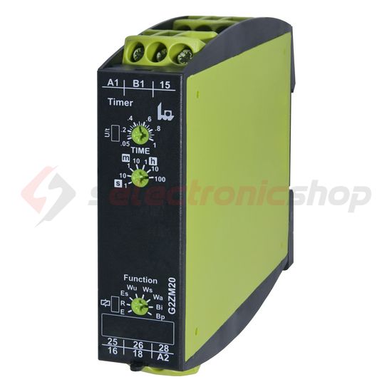Sorolható időrelé 6-funkciós 0,05s–100h 2-v 12-240V50Hz 12-240VDC Gamma G2ZM20 Tele-Haase - 120401